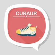 sneaker flat icon with long shadow eps10 N14