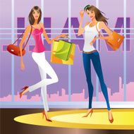 Fashion girls in the mal