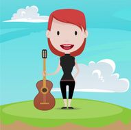 Woman Guitar player illustration