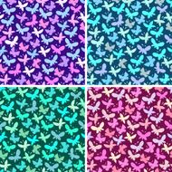Seamless pattern set with butterflies