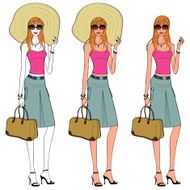 stylish woman with her big bag