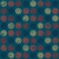 Seamless pattern with stars in circles