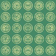 Seamless pattern with stars on green background