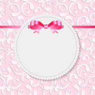 Vintage Frame with Bow Background Vector Illustration N23