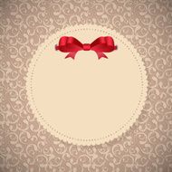 Vintage Frame with Bow Background Vector Illustration N26