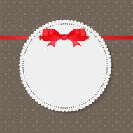 Vintage Frame with Bow Background Vector Illustration N27