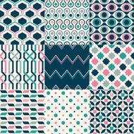 seamless colorful retro geometric pattern N2