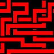 Vector seamless interwoven red ornament on a black