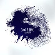 Abstract blob with sketch style line art hand drawing decor