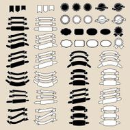vector collection of decorative design elements - ribbons badge