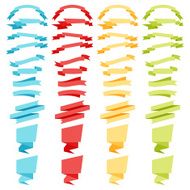 vector collection of decorative design elements - colorful ribbo N3