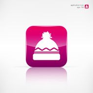 Winter snowboard cap icon