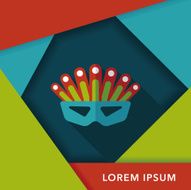 party mask flat icon with long shadow eps10 N10