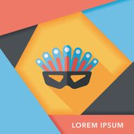 party mask flat icon with long shadow eps10 N11