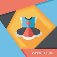 kid dress flat icon with long shadow eps10 N23