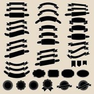 vector collection of decorative design elements - ribbons badge N2