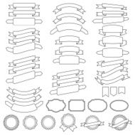 vector collection of decorative design elements - ribbons badge N3
