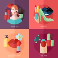 Set of flat design concept icons for make up fashion