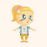 lady girl cartoon theme elements N249