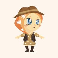 lady girl cartoon theme elements N250