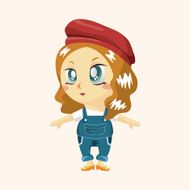 lady girl cartoon theme elements N255