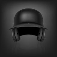 Black baseball helmet Vector background