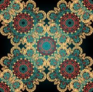 Seamless paisley Mandala abstract pattern Tiled vector Asian ornate print