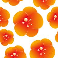 Seamless pattern of beautiful orange flowers