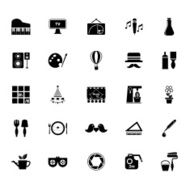 Art activity icons on white background