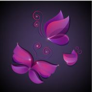 set of vector shiny butterflies icons