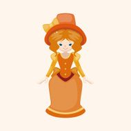 lady girl cartoon theme elements N263
