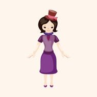 lady girl cartoon theme elements N264