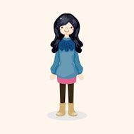 lady girl cartoon theme elements N272