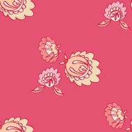 Folk Flowers in Raddish Colors