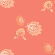 Folk Flowers in Peachy Colors
