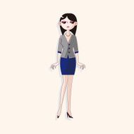 lady girl cartoon theme elements N276