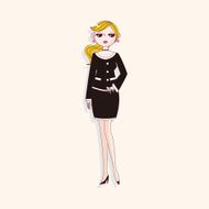 lady girl cartoon theme elements N279
