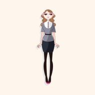 lady girl cartoon theme elements N280