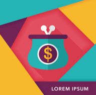 purse flat icon with long shadow eps10 N10