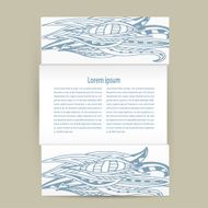 Brochure with gray floral ornament tribal style isolated