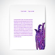Banner with purple ornament tribal style on a light background