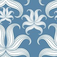 Seamless abstract floral pattern Vector illustration Blue Desi