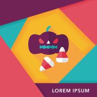 pumpkin flat icon with long shadow eps10 N8