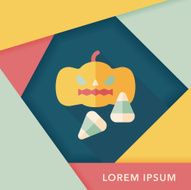 pumpkin flat icon with long shadow eps10 N9