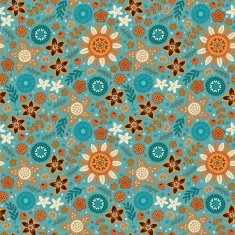 Scandinavian wild flowers seamless pattern N3