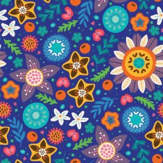 Scandinavian wild flowers seamless pattern N4