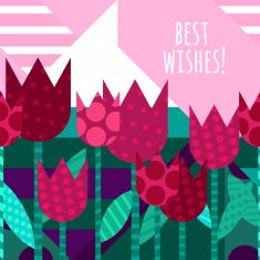 Vector creative floral seamless background Flat illustration