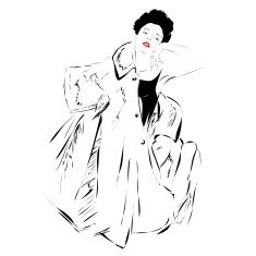 Fashion girl in sketch-style N62