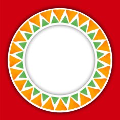Circle paper sticker with watercolor round pattern