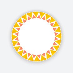 Watercolor vector bright template of triangles Round frame